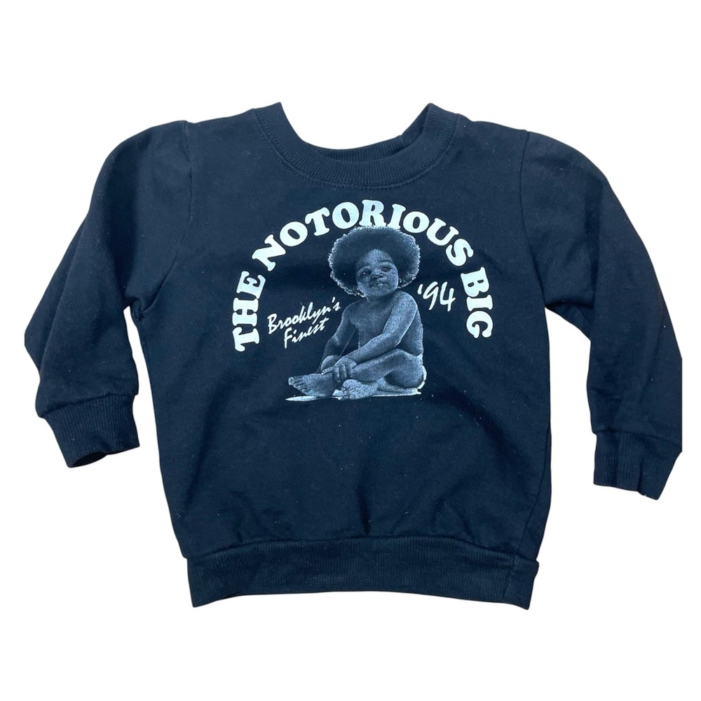 Notorious BIG Kids 3T Crewneck Raptee Sweater Hiphop Street Casual Cute